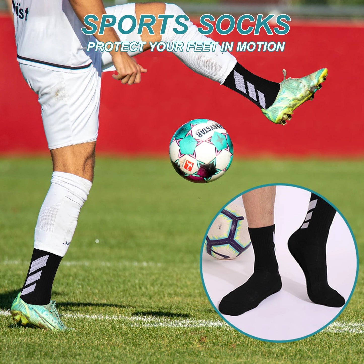 1 pair of football anti slip socks