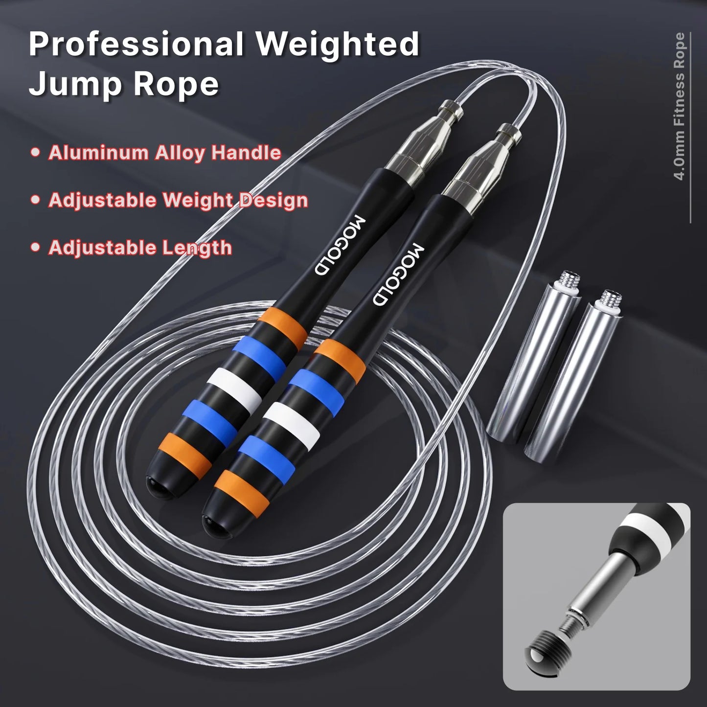 Adjustable jump rope