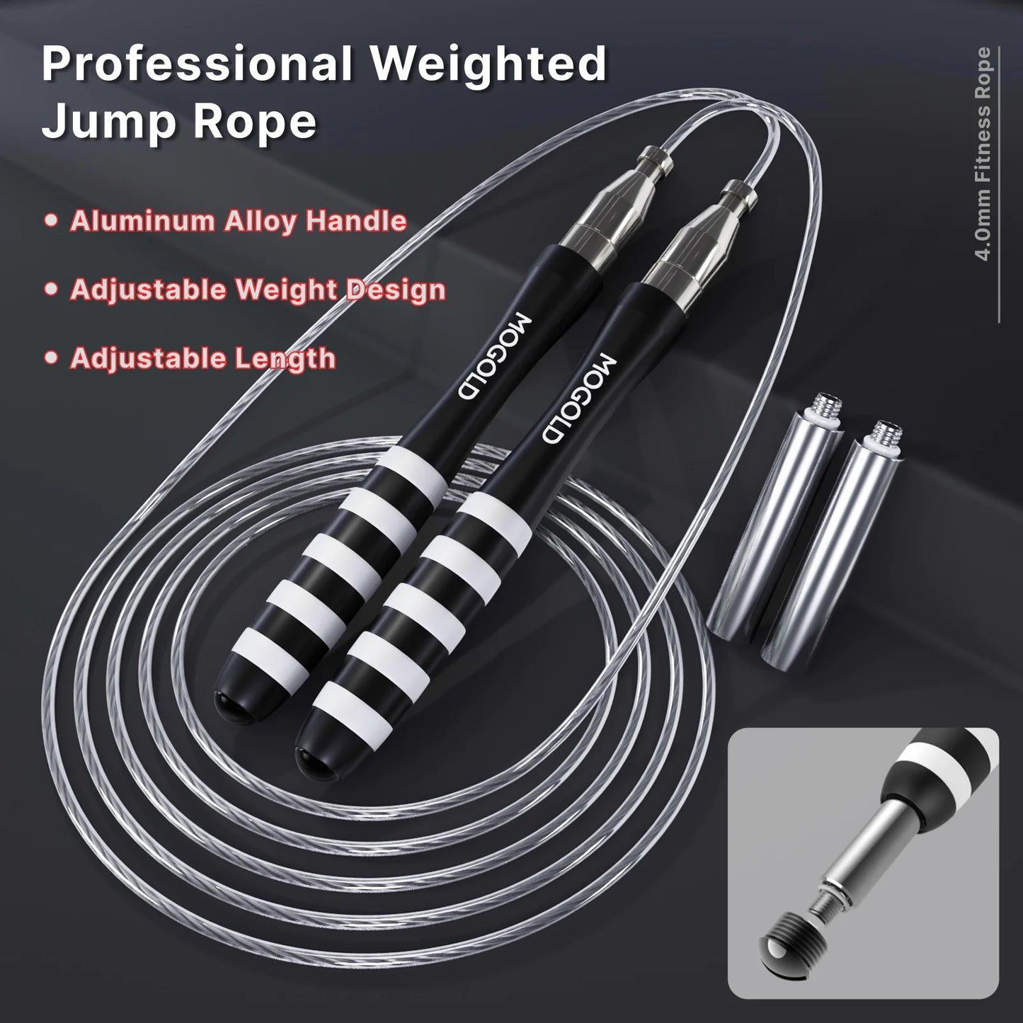 Adjustable jump rope