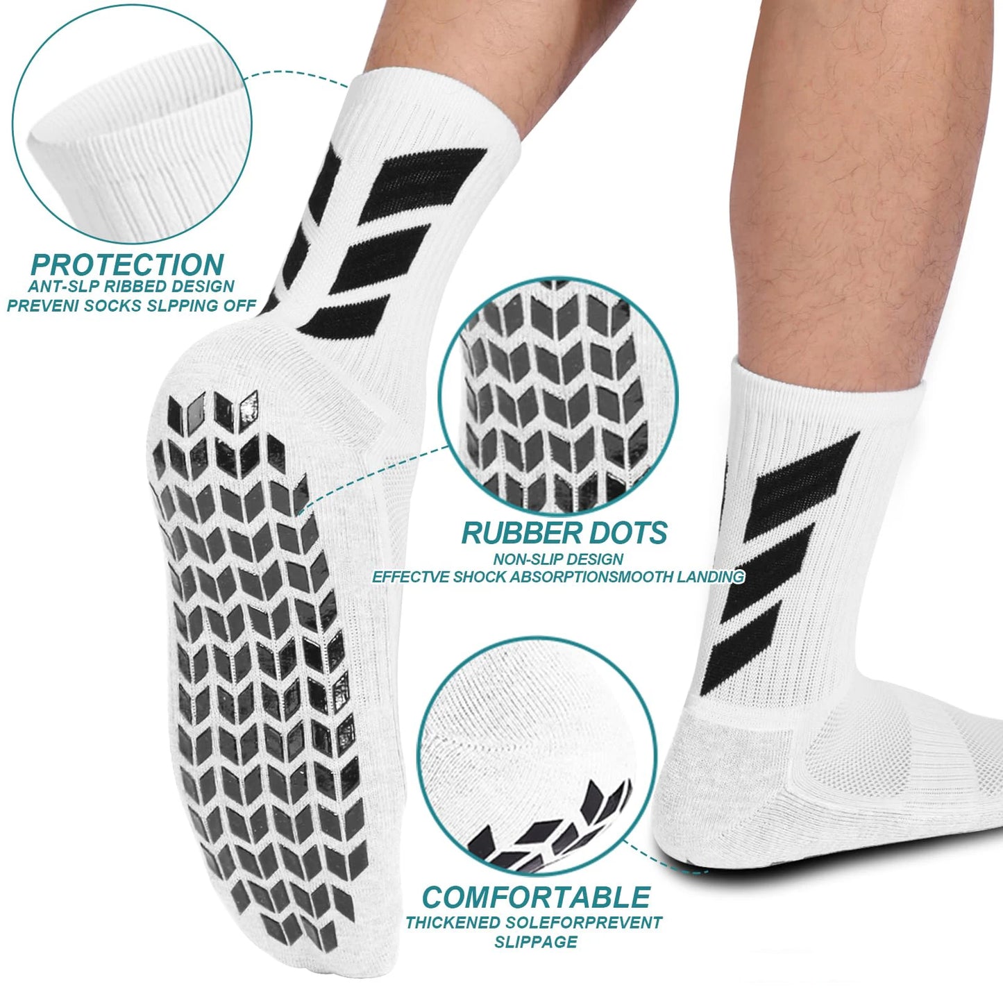 1 pair of football anti slip socks