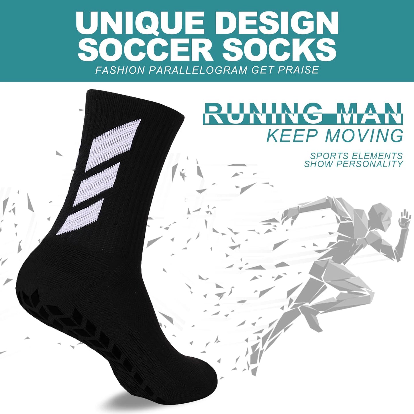1 pair of football anti slip socks