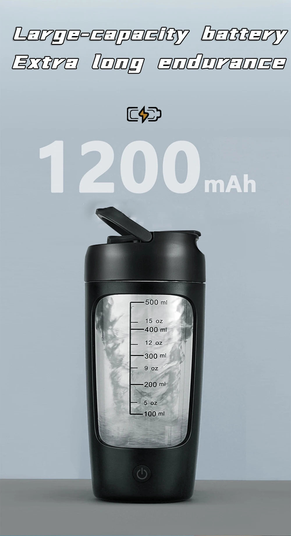 Electric Protein Shaker Bottle for gym
